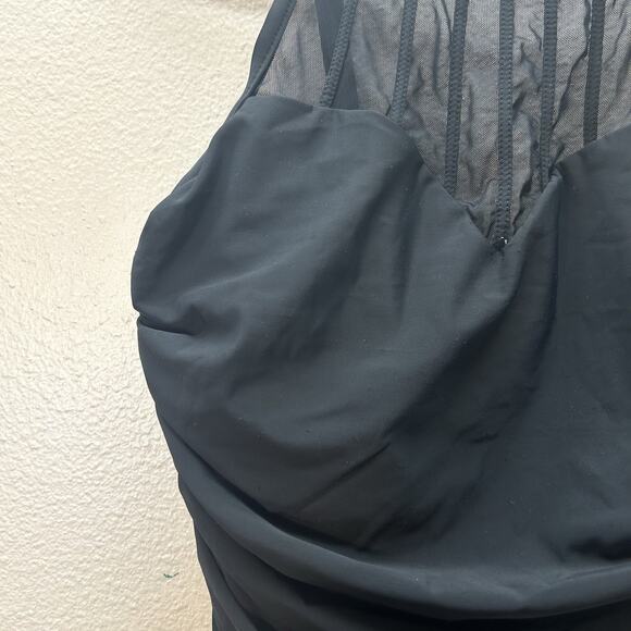 Magicsuit Mesh Overlay Monokini Swimsuit Size 8 One Piece Black Slimming - Picture 5 of 8